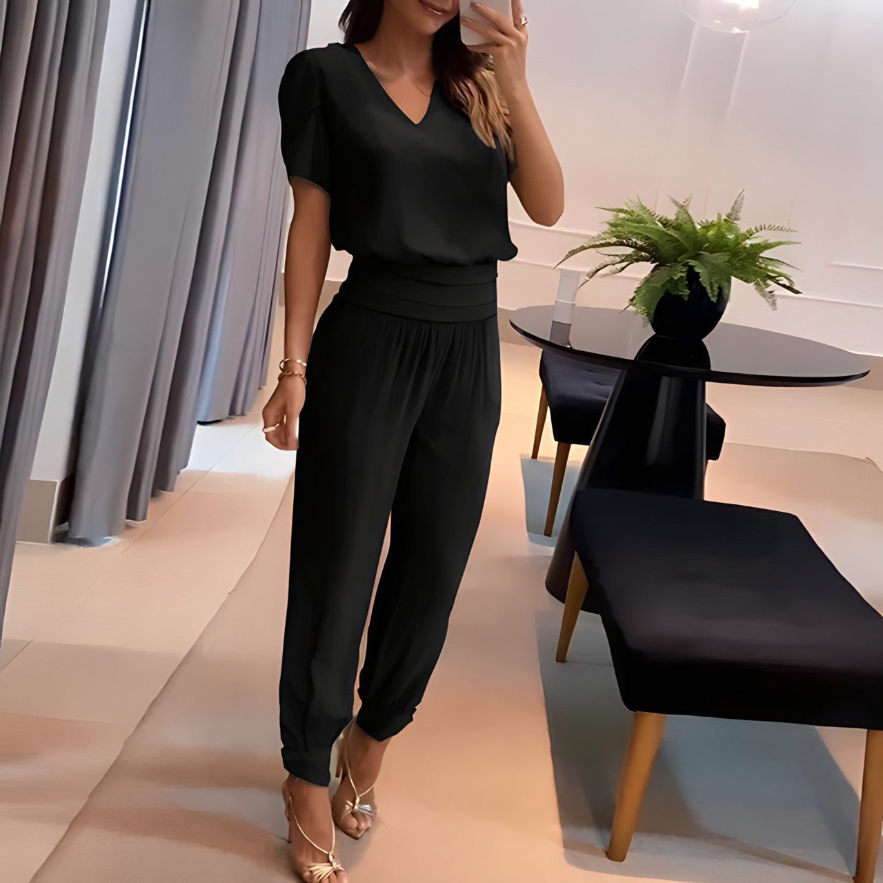 Alexandra - Ensemble tendance avec blouse et pantalon