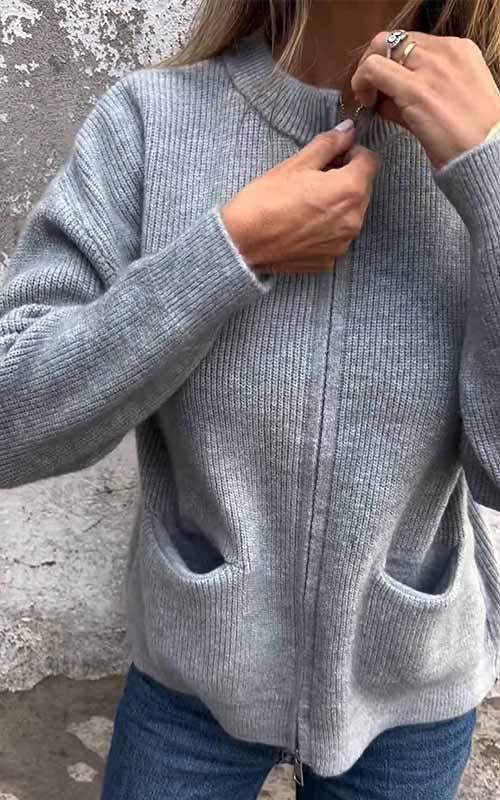 Amelia™ - Cardigan zippé douillet